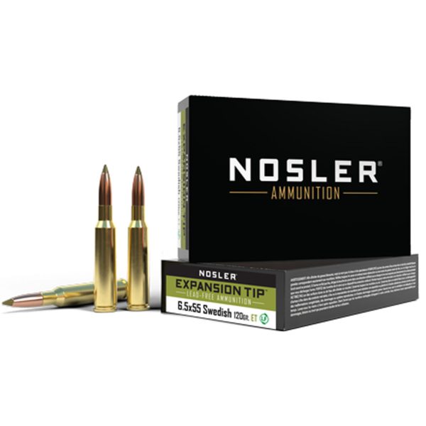 Nosler Expansion Tip Rifle Ammunition  6.5x55 120 gr. ET SP 20 rd.