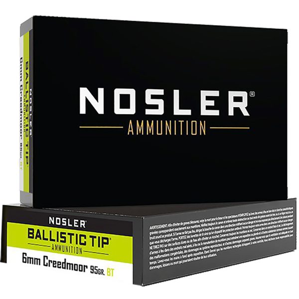 Nosler Ballistic Tip Rifle Ammunition 6mm Creedmoor 95 gr. BT SP 20 rd.