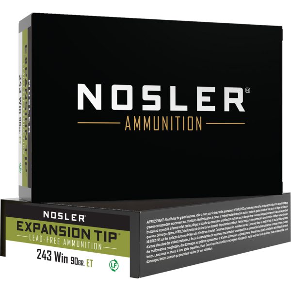 Nosler Expansion Tip Rifle Ammunition 243 Win. 90 gr. ET SP 20 rd.