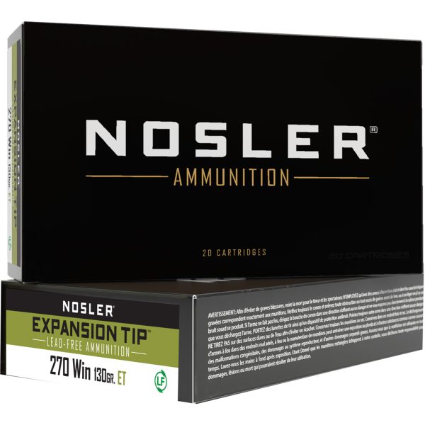 Nosler Expansion Tip Rifle Ammunition 270 Win. 130 gr. ET SP 20 rd.