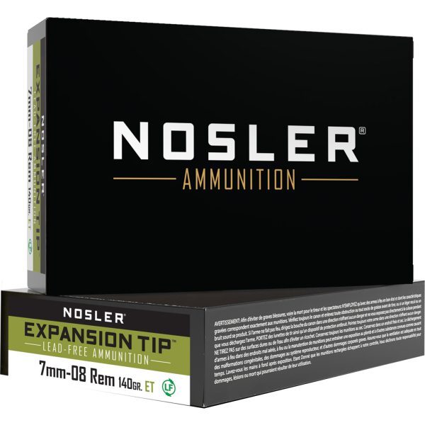 Nosler Expansion Tip Rifle Ammunition 7mm-08 Rem. 140 gr. ET SP 20 rd.