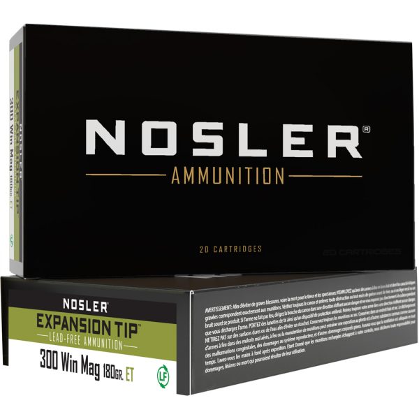 Nosler Expansion Tip Rifle Ammunition 300 Win. Mag. 180 gr. ET SP 20 rd.