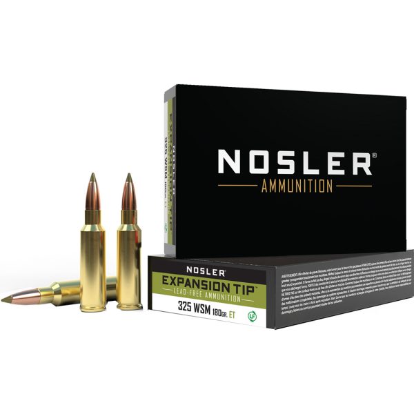 Nosler Expansion Tip Rifle Ammunition 325 WSM. 180 gr. ET SP 20 rd.