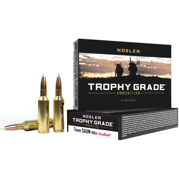 Nosler Trophy Grade Rifle Ammunition 7mm SAUM 160 gr. AB SP 20 rd.