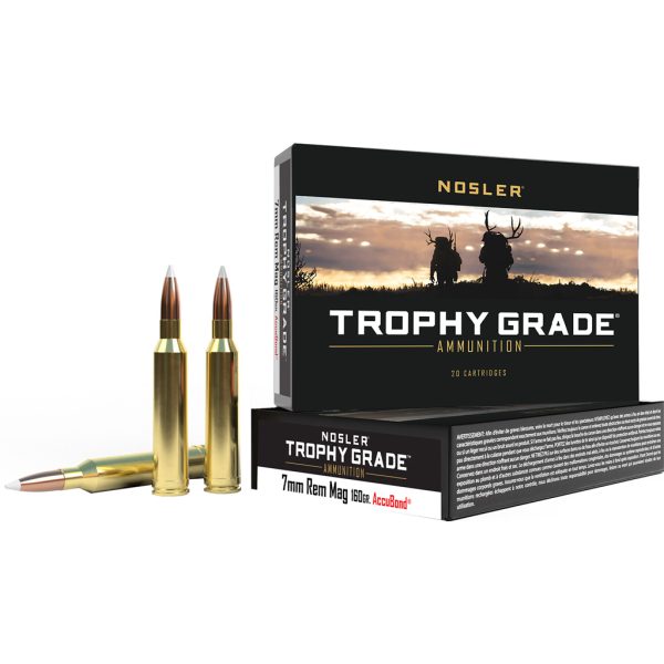 Nosler Trophy Grade Rifle Ammunition 7mm Rem. Mag. 160 gr. AB SP 20 rd.