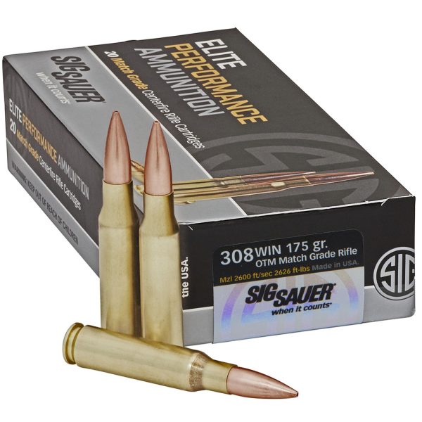 Sig Sauer Elite Match Grade Performance Rifle Ammo 308 Win. 175 gr. OTM 20 rd.