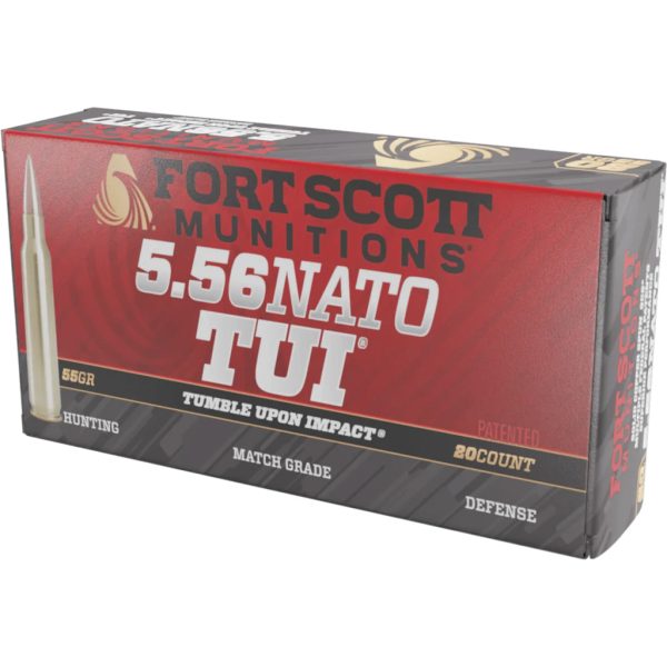 Fort Scott Munitions Rifle Ammo 5.56 NATO 55 gr. TUI Copper 20 rd.