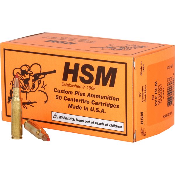 HSM Varmint Rifle Ammunition 222 Rem. V-Max 50 gr. 50 rd.