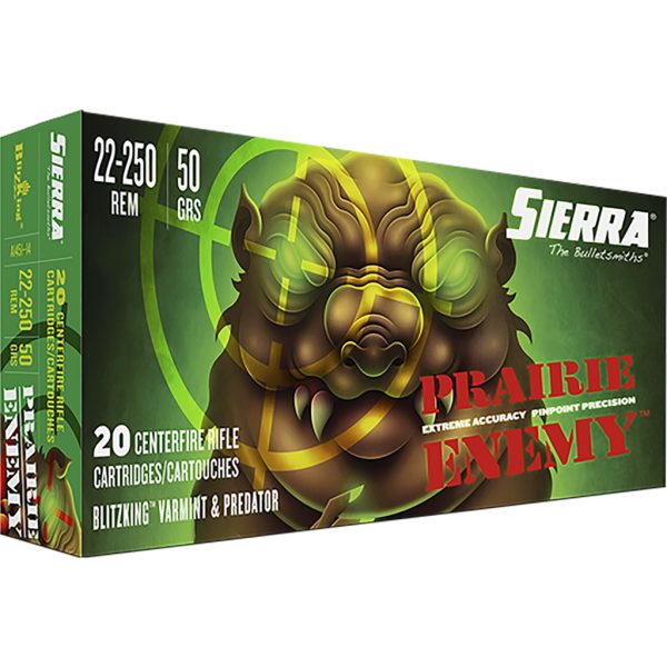 Sierra Prairie Enemy Rifle Ammo 22-250 Rem. 50 gr. BlitzKing