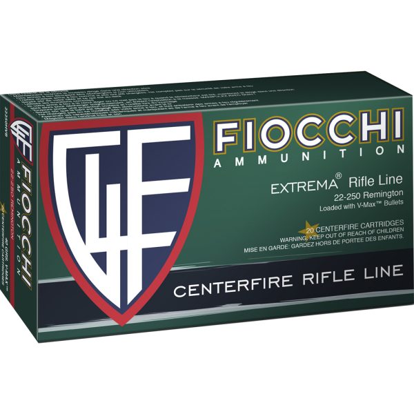 Fiocchi FXT Centerfire Rifle Ammo 22-250 Rem. 40 gr. V-Max 20 rd.