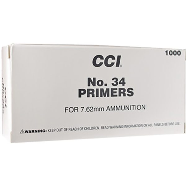 CCI Military Primers No. 34 for 7.62mm 1000 ct. HAZMAT