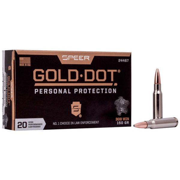 Speer Gold Dot Rifle Ammo 308 Win. 150 gr. Speer Gold Dot 20 rd.