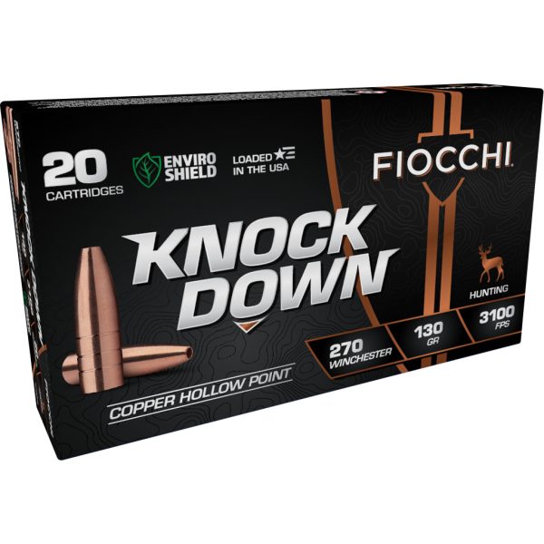 Fiocchi Knock Down Rifle Ammo 270 Win. 130 gr. Copper HP 20 rd.