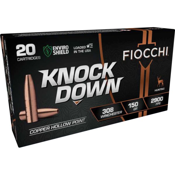 Fiocchi Knock Down Rifle Ammo 308 Win. 150 gr. Copper HP 20 rd.