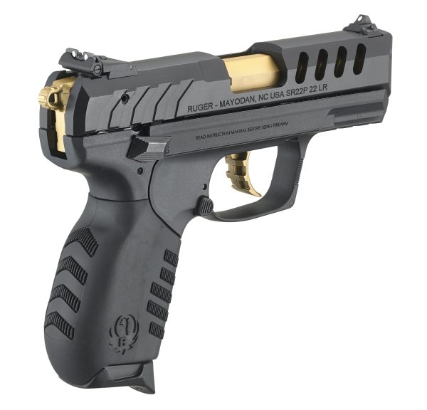 RUGER SR22 PISTOL 22LR 3.5" BLK/GOLD