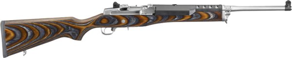 RUGER MINI-14 5.56MM LAMINATED - CHEVRON BROWN/BLACK STOCK SS