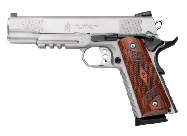 SMITH AND WESSON SW1911TA 45A 5" SS/WD NS E-SER