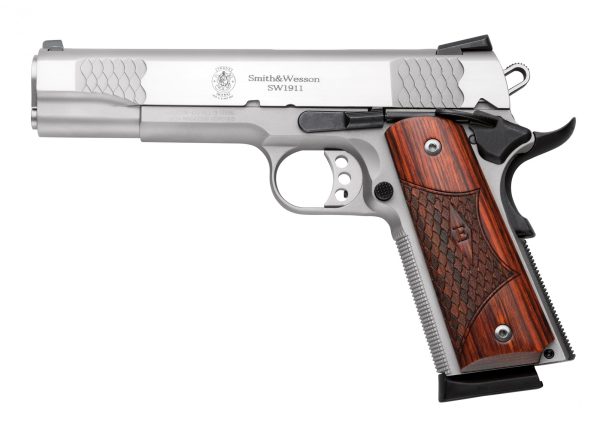 SMITH AND WESSON SW1911 45ACP 5" SS/WD E-SERIES