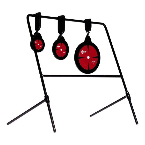 EZ-Aim Triple Deflector Spinner Target System Rimfire .22 Cal. & Air Guns 10.75"W x 12.5"H - Black/Red