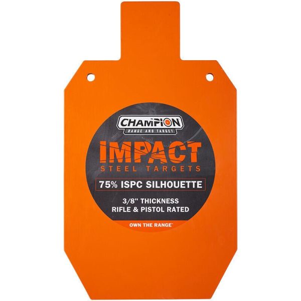 Champion Impact Steel Silhouette Target 75% IPSC Rifle Rated Orange