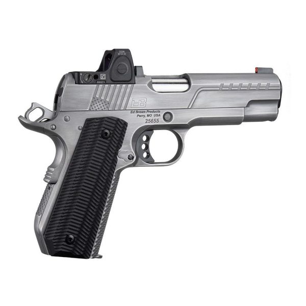 Ed Brown FX2 Compact Stainless Bobtail Handgun .45 Auto 7rd Magazine 4.25" Barrel  American Flag Serrations w/Trij RMRcc