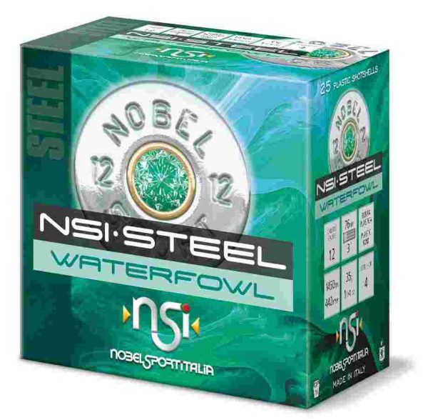 Nobel Sport Steel Waterfowl Shotshells 12 ga 3" 1-1/4 oz 1450 fps #4 25/ct