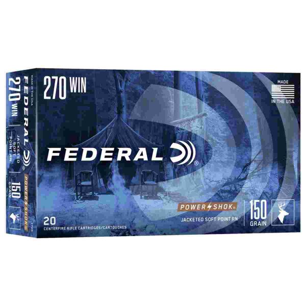 Federal Power-Shok Rifle Ammunition .270 Win 150 gr SP 2890 fps - 20/ct