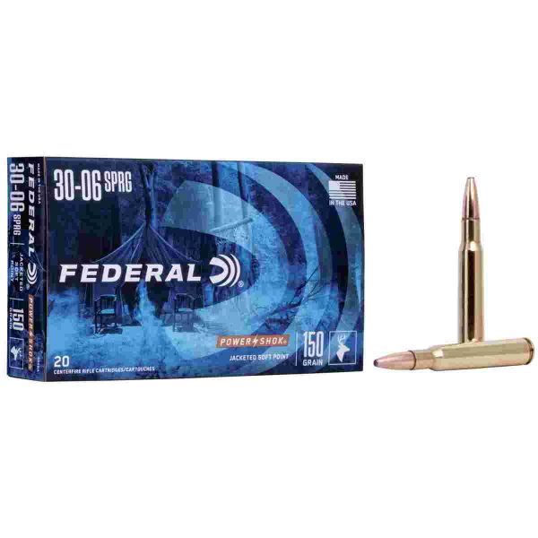 Federal Power-Shok Rifle Ammunition .30-06 Sprg 150 gr SP 2910 fps - 20/ct