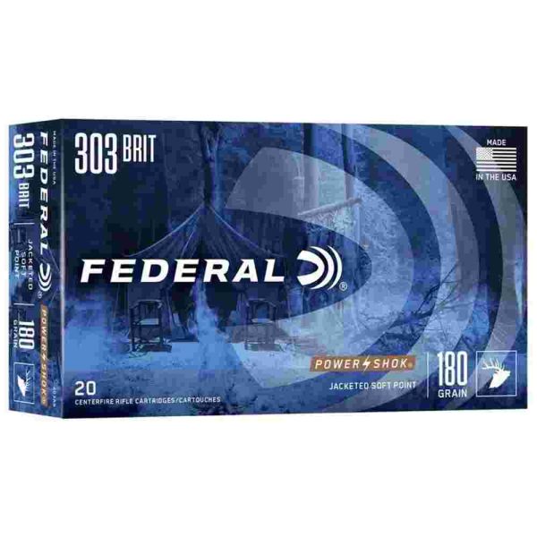 Federal Power-Shok Rifle Ammunition .303 British 180 gr SP 2640 fps - 20/ct