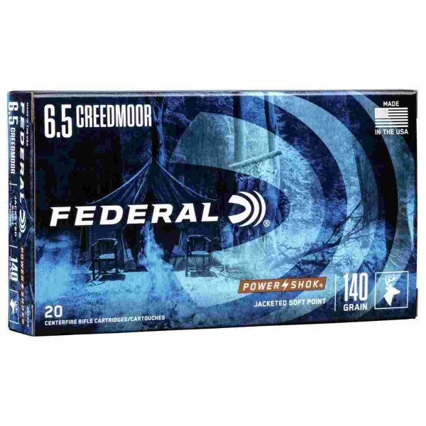 Federal Power-Shok Rifle Ammunition 6.5 Creedmoor 140 gr SP 2750 fps 20/ct