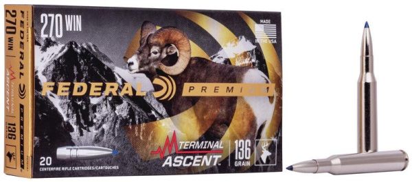 Federal Terminal Ascent Rifle Ammuntion .270 Win 136 gr 3000 fps 20/ct