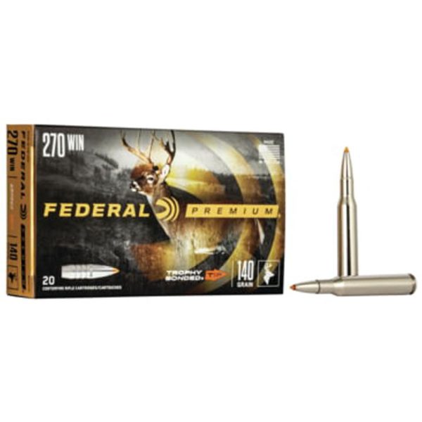 Federal Trophy Bonded Tip Rifle Ammunition .270 Win 140gr PT 2950 fps 20/ct