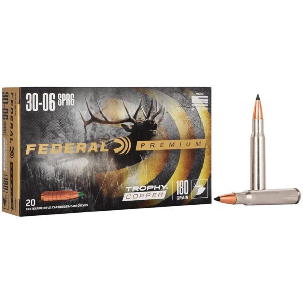 Federal Premium Trophy Copper Rifle Ammunition .30-06 Sprg 180 gr TC 2700 fps 20/ct