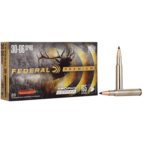 Federal Premium Trophy Copper Rifle Ammunition .30-06 Sprg 165 gr TC 2800 fps 20/ct