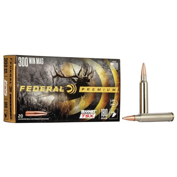 Federal P300WP Premium 300 Win Mag 180 Gr 2960 Fps Barnes TSX 20 Bx/10 Cs