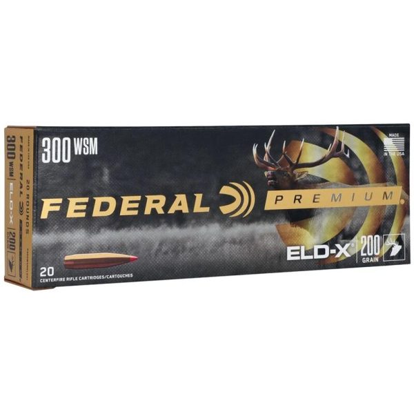 Federal Premium ELD-X Rifle Ammunition .300 WSM 200gr PT 2820 fps 20/ct