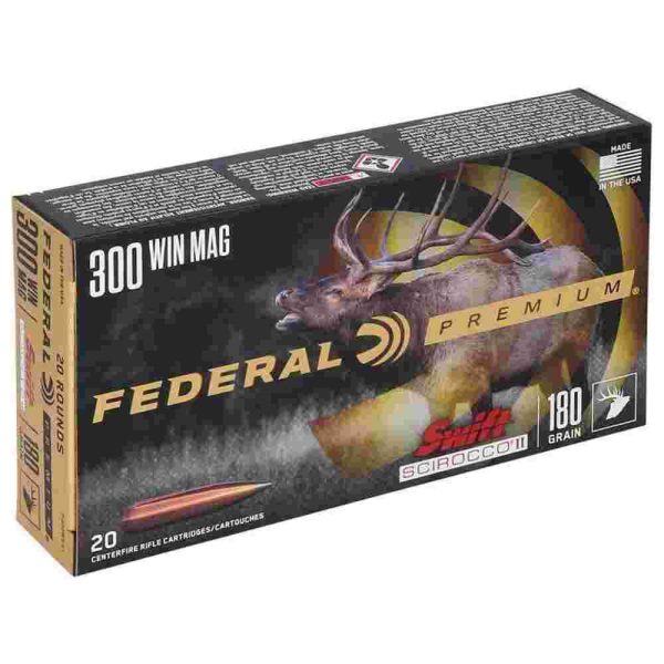 Federal Swift Scirocco II Rifle Ammunition .300 WIN MAG 180 gr Poly Tip 2950 fps 20/ct