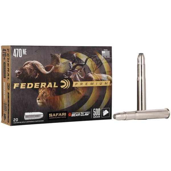 Federal Premium Cape-Shok Rifle Ammunition .470 Nitro 500 gr TBBC 2150 fps - 20/ct