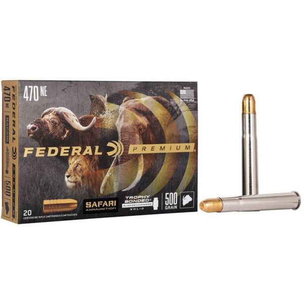 Federal Premium Cape-Shok Rifle Ammunition .470 Nitro 500 gr TBSS 2150 fps - 20/ct