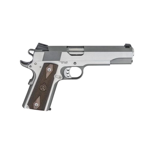 Springfield 1911 Stainless Steel Garrison Engraver Model Handgun .45 Auto 7rd Magazine 5" Barrel