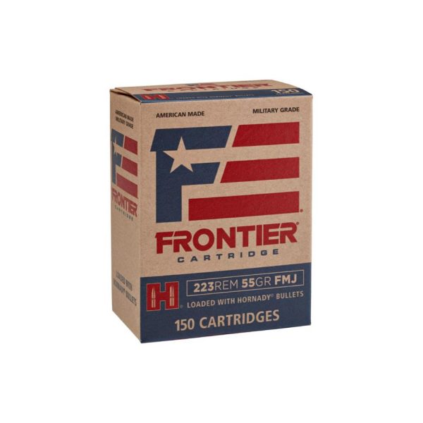 Hornady Frontier Rifle Ammunition .223 Rem 55 gr FMJ 3240 fps 150/ct (Oriented)