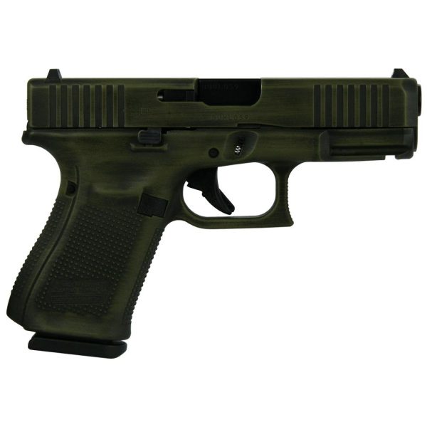 Glock 19 Gen 5 Custom "Distressed Bazooka Green" Handgun 9mm Luger 15rd Magazines (3) 4.02" Barrel Austria