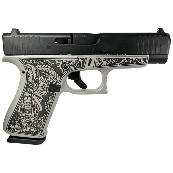 Glock 48 Custom "Gray Steel Elephant Engraved" Handgun 9mm Luger 10/rd Magazines (2) 4.17" Barrel Austria