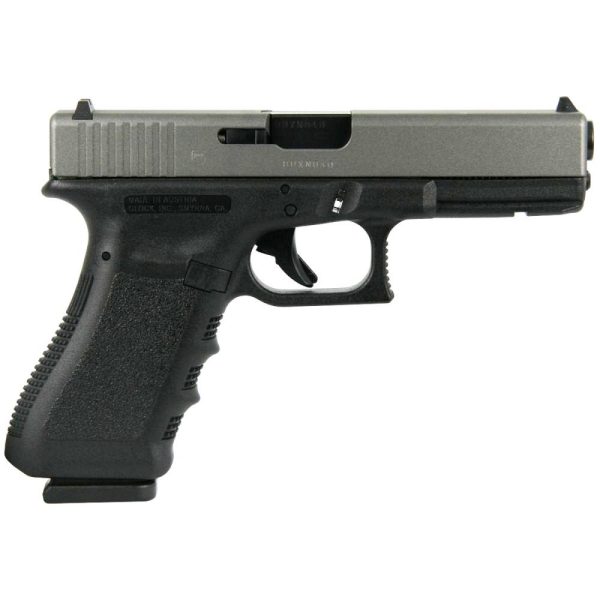 Glock 17 Gen 3 Custom "Two Tone Black Frame with Silver Slide" Handgun 9mm Luger 17rd Magazines (2) 4.5" Barrel Austria