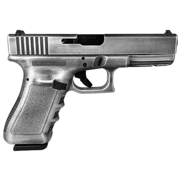 Glock 17 Gen 3 Custom "Destressed Crushed Silver" Handgun 9mm Luger 17/rd Magazines (2) 4.49" Barrel Austria