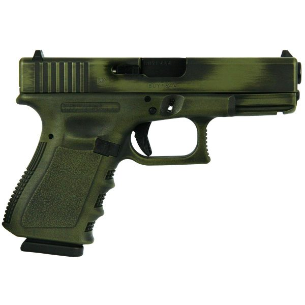 Glock 19 Gen 3 Custom "Bazooka Green Distressed" Handgun 9mm Luger 15rd Magazines (2) 4" Barrel Austria