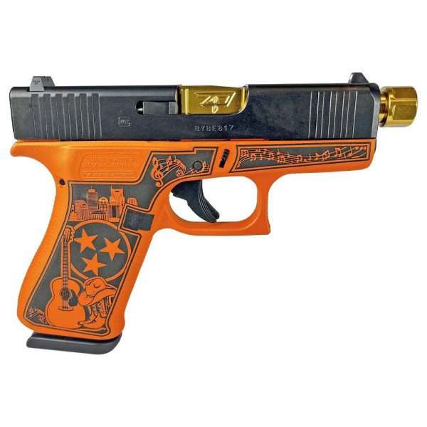 Glock 43x Custom "Tennessee Orange with Gold Barrel" Subcompact Handgun 9mm Luger 10/rd Magazines (2) 4" Barrel Austria