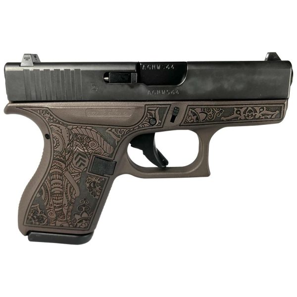 Glock 42 Custom "Elephant Engraved Vortex Bronze Frame" Subcompact Handgun .380 ACP 6/rd Magazines (2) 3.25" Barrel USA