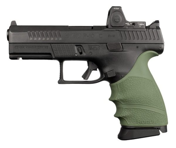 Hogue HandAll Beavertail Grip Sleeve CZ P-10 Compact 9mm - OD Green