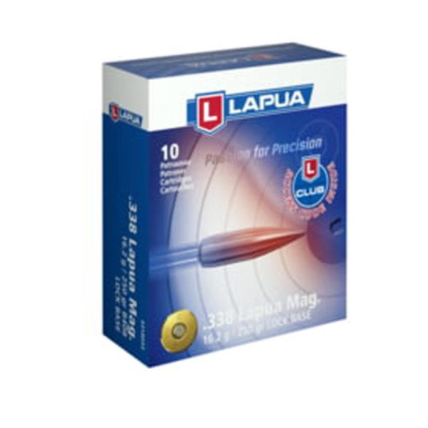 Lapua Rifle Ammo  338  Magnum 250gr Lock Base FMJBT bx/10